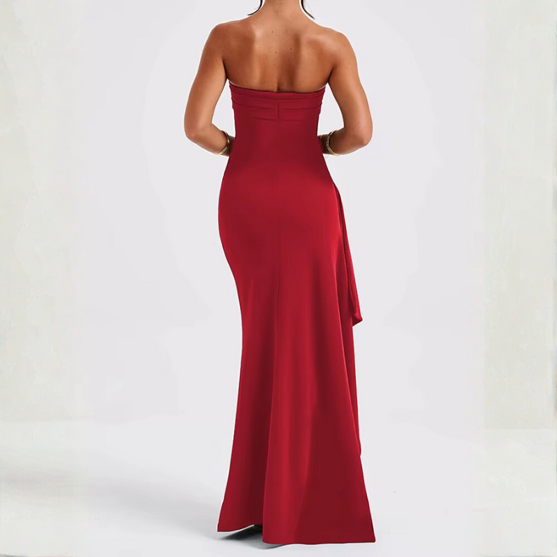 Strapless High Slit Dress