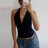 V-Neck Halter Top
