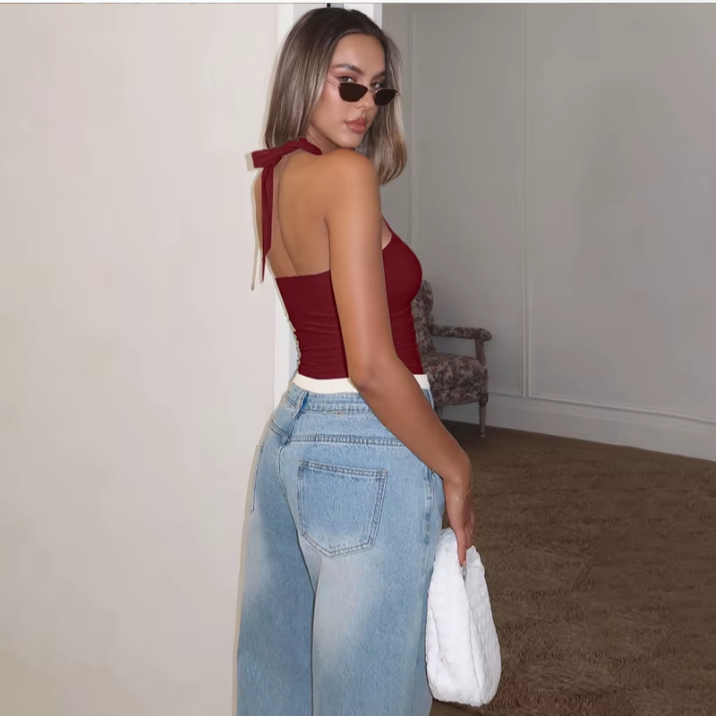 Jasmine Halter Crop Top