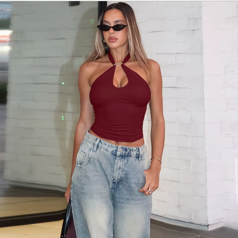 Jasmine Halter Crop Top