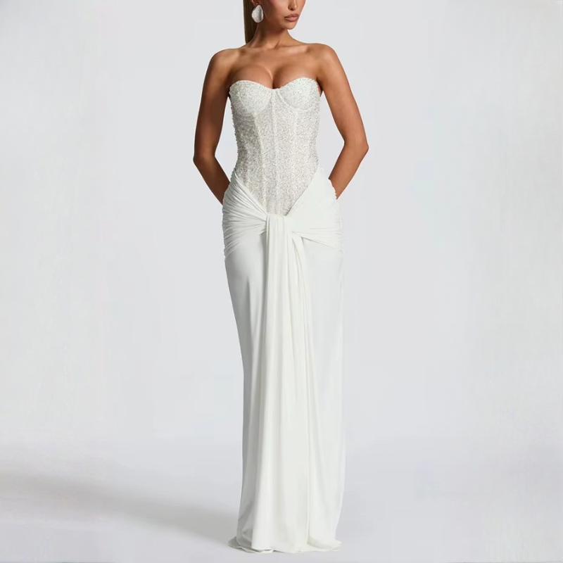Sequin Strapless Maxi Dress
