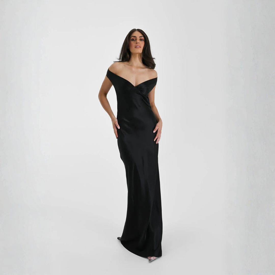 Velouré Noir Maxi Dress