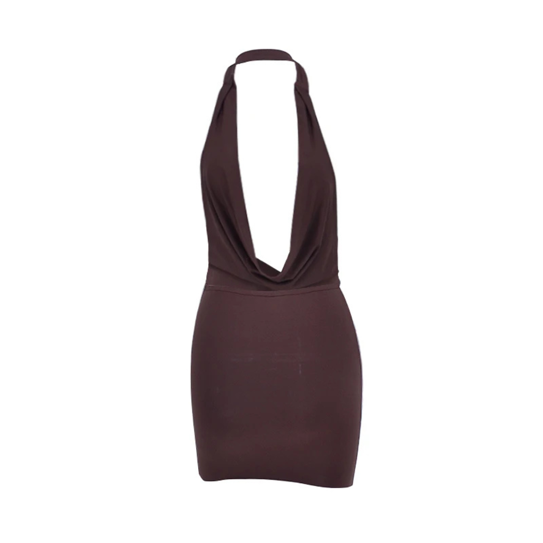 Women’s V-Neck Backless Bodycon Mini Dress