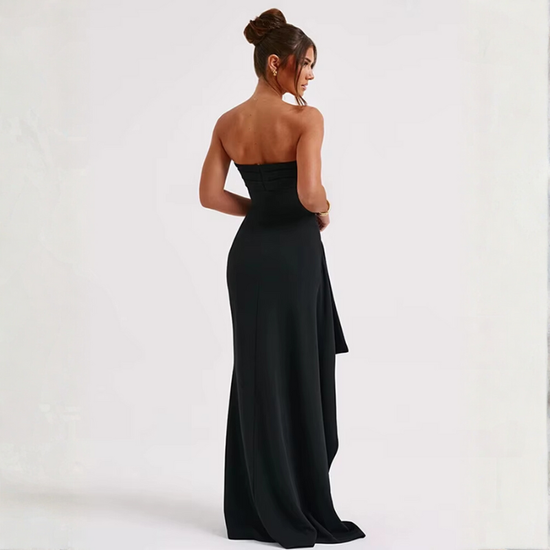 Strapless High Slit Dress