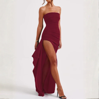 Strapless High Slit Dress