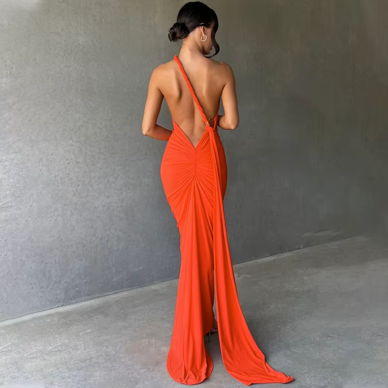 Cocktail Backless Maxi Dress