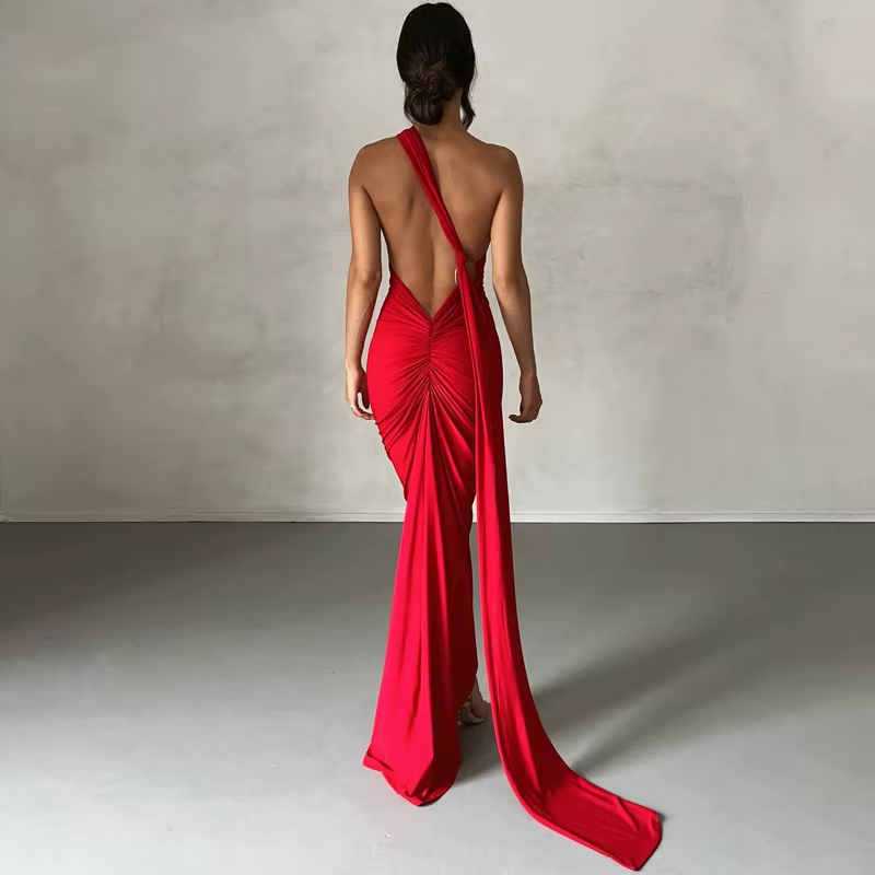 Cocktail Backless Maxi Dress