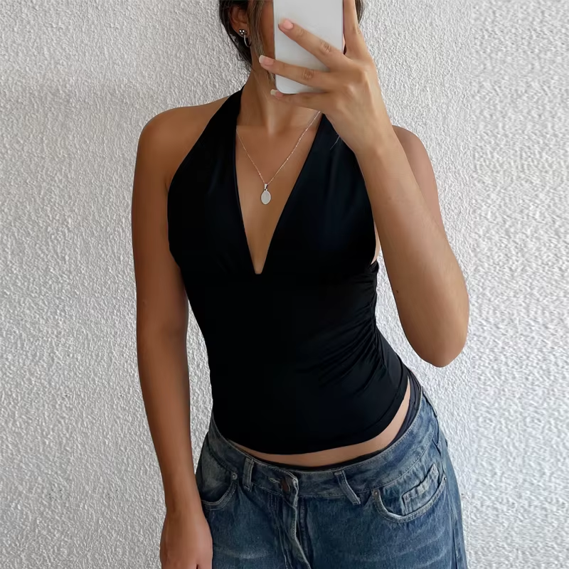 V-Neck Halter Top