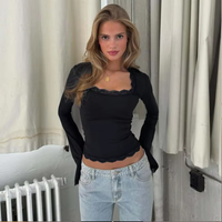 Lace Trim Long Sleeve