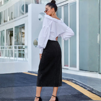 High-Waisted Denim Skirt