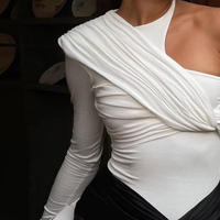 Asymmetric One-Shoulder Ruched Top