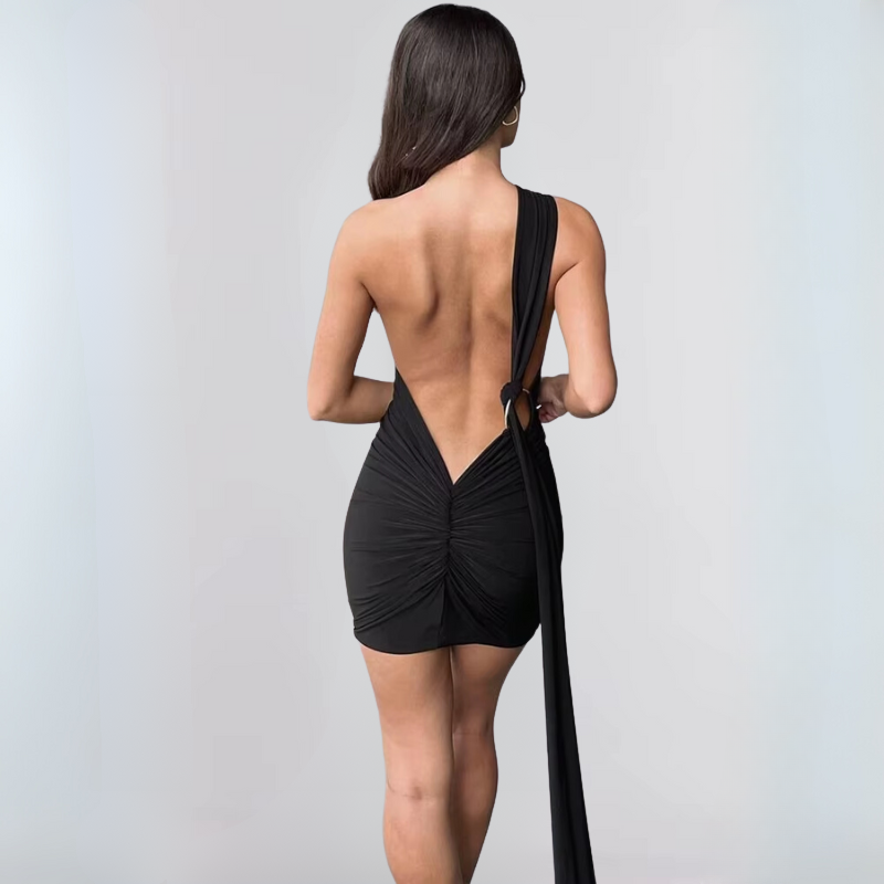 Alluring Backless Mini Dress