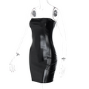 Womens Leather Hip Skirt Dress