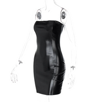 Womens Leather Hip Skirt Dress
