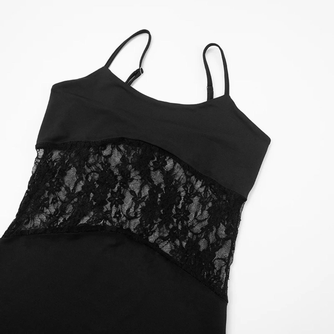Sheer Lace Patchwork Bodycon Dress – Summer Streetwear