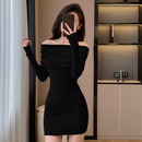 Off Shoulder Mini Dress - Knitted Style