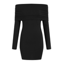 Off Shoulder Mini Dress - Knitted Style