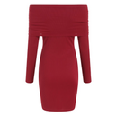Off Shoulder Mini Dress - Knitted Style