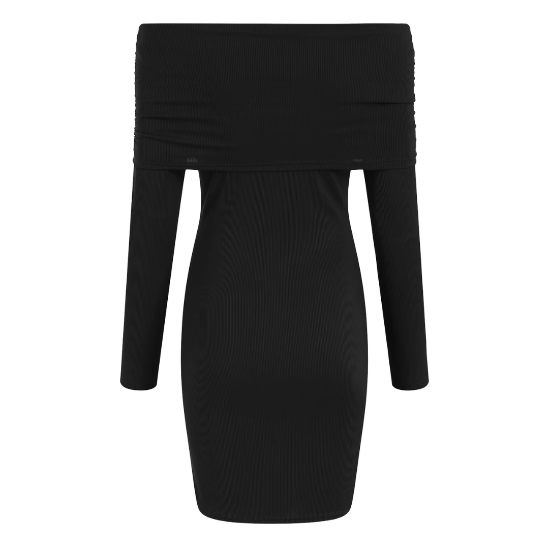 Off Shoulder Mini Dress - Knitted Style