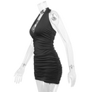 Halter Ruched Mini Dress