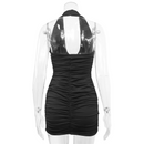 Halter Ruched Mini Dress