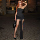 Draped Strapless Mini Dress