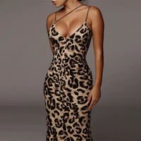 Leopard Print Bodycon Midi Dress