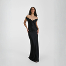 Velouré Noir Maxi Dress