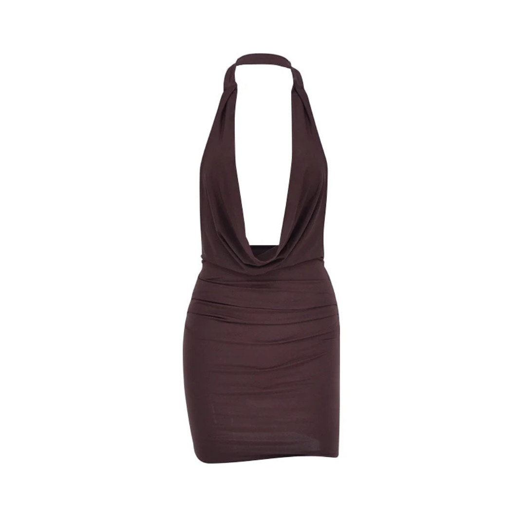 Women’s V-Neck Backless Bodycon Mini Dress